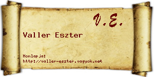Valler Eszter névjegykártya